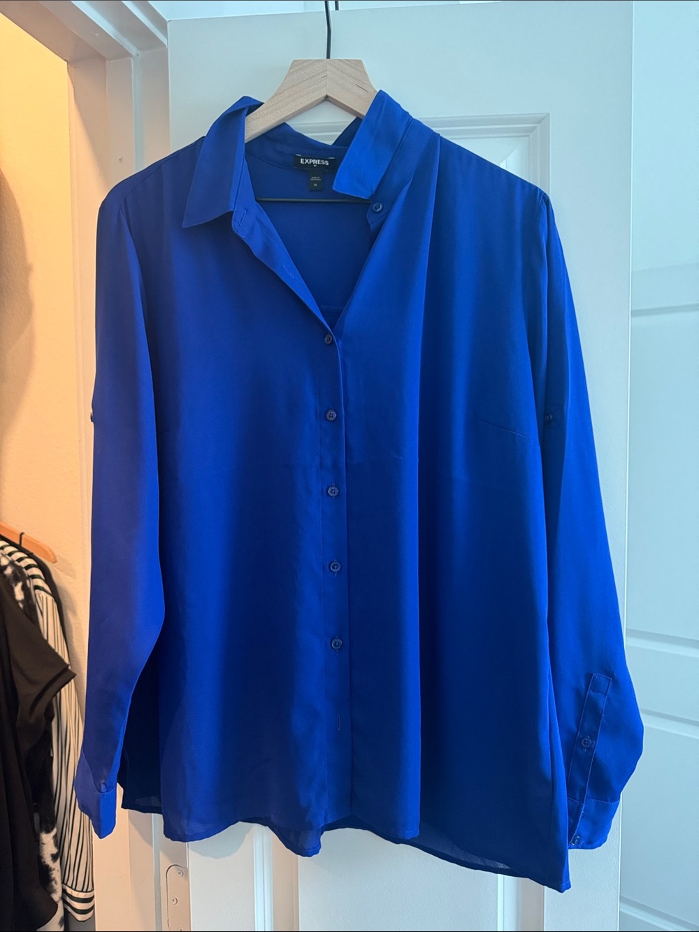 Express Women’s Royal Blue Button-Down Shirt